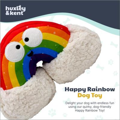 Show full view: Huxley & Kent Happy Rainbow Squeaky Power Plush Dog Toy, Rainbow/White, Small slide 6 of 8