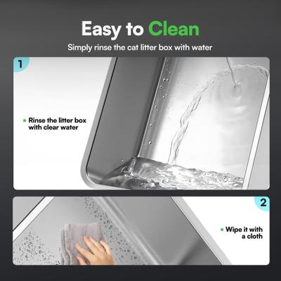 Show full view: allforpaws Go Fresh Enclosed Stainless Steel Cat Litter Box, 21 x 16 x 11.8-in, Grey slide 6 of 9