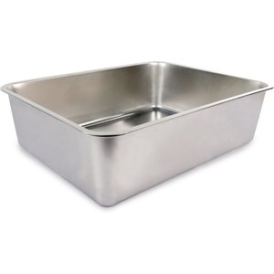 allforpaws Go Fresh Stainless Steel Cat Litter Pan, 20.7 x 15.7 x 5.9-in