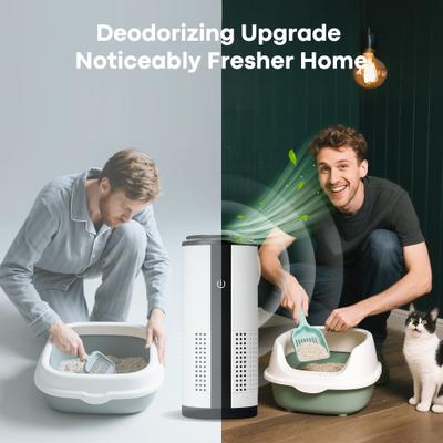 Show full view: Bueteka Automatic Litter Box Odor Eliminator & Deodorizer for Cat Litter Boxes, White, 6.2 x 2.7 x 2.7-in slide 3 of 10