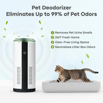 Show full view: Bueteka Automatic Litter Box Odor Eliminator & Deodorizer for Cat Litter Boxes, White, 6.2 x 2.7 x 2.7-in slide 2 of 10