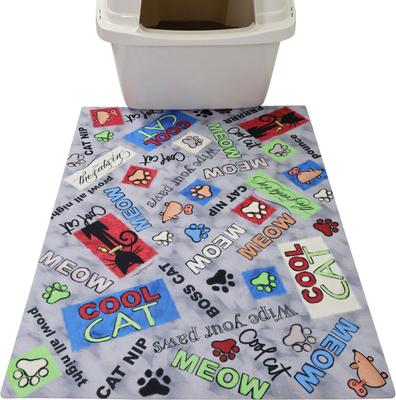Show full view: Drymate Protective & Decorative Cat Litter Mat, Cool Cat Grey, Large, 20-in x 28-in slide 6 of 7