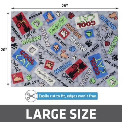 Show full view: Drymate Protective & Decorative Cat Litter Mat, Cool Cat Grey, Large, 20-in x 28-in slide 5 of 7