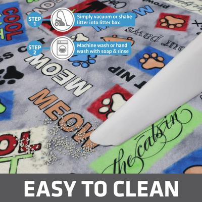 Show full view: Drymate Protective & Decorative Cat Litter Mat, Cool Cat Grey, Large, 20-in x 28-in slide 4 of 7