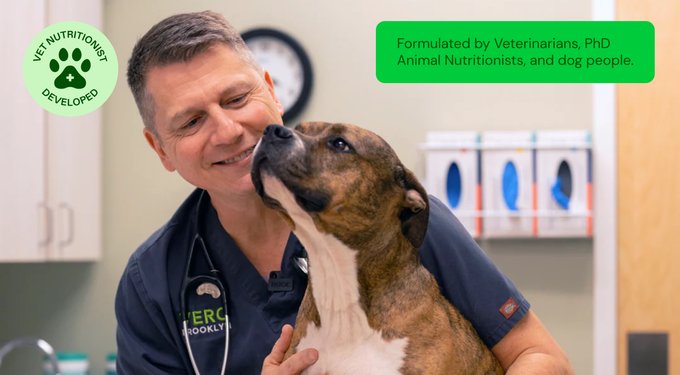 Vet nutritionist developed. Formulated by Veterinarians, PhD Animal Nutritionists, and dog people.