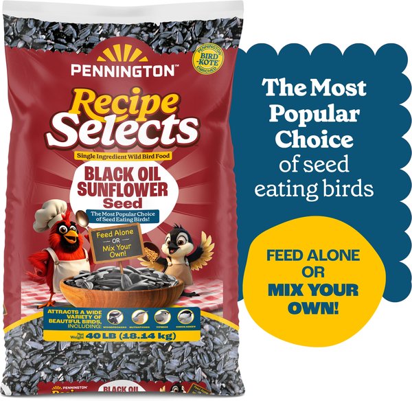 Show full view: Pennington Select Black Oil Sunflower Seed Wild Bird Food, 40-lb bag slide 8 of 12