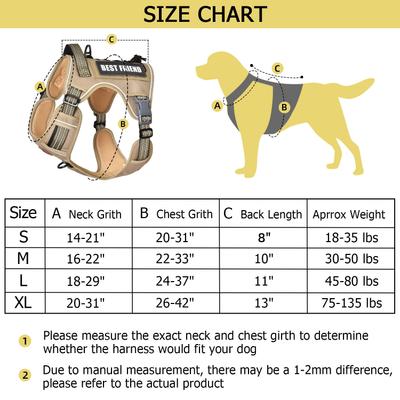 Show full view: Pet Marvel Tactical No Pull Front Clip with Easy Control Handle & Molle Hoop & Loop Dog Harness, Brown, Small: 20 to 31-in chest slide 4 of 9
