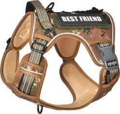 Pet Marvel Tactical No Pull Front Clip with Easy Control Handle & Molle Hoop & Loop Dog Harness, Camouflage, Large: 24 to 37-in chest slide 1 of 7