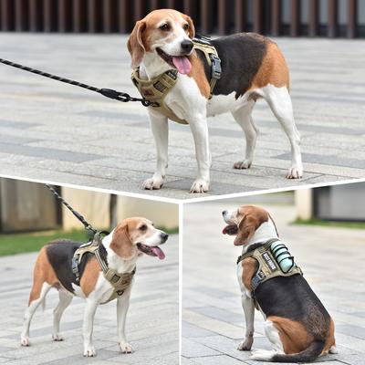 Show full view: Pet Marvel Tactical No Pull Front Clip with Easy Control Handle & Molle Hoop & Loop Dog Harness, Brown, Small: 20 to 31-in chest slide 8 of 9