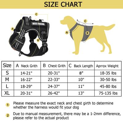 Show full view: Pet Marvel Tactical No Pull Front Clip with Easy Control Handle & Molle Hoop & Loop Dog Harness, Black, Large: 24 to 37-in chest slide 3 of 8