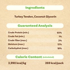 AFreschi Natural Turkey Tendon Rope Natural Dog Chew Treat, Medium, 3 count slide 2 of 7