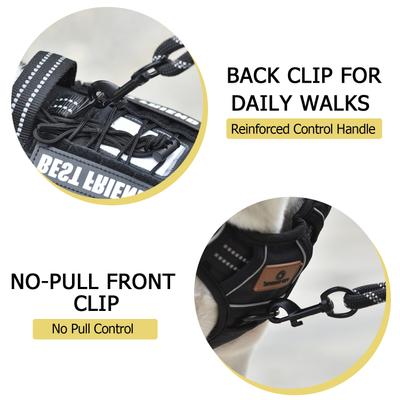 Show full view: Pet Marvel Tactical No Pull Front Clip with Easy Control Handle & Molle Hoop & Loop Dog Harness, Black, Large: 24 to 37-in chest slide 4 of 8