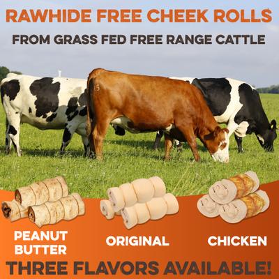 Show full view: Brutus & Barnaby 10 to 12-in High Protein & Rawhide-Free Thick Chicken Wrapped & Beef Cheek Rolls Natural Dog Chew Treats, 4 count slide 6 of 8