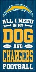 Fan Creations Los Angeles Chargers All I Need Is My Dog & Football Wall Decor, 6 x 12-in