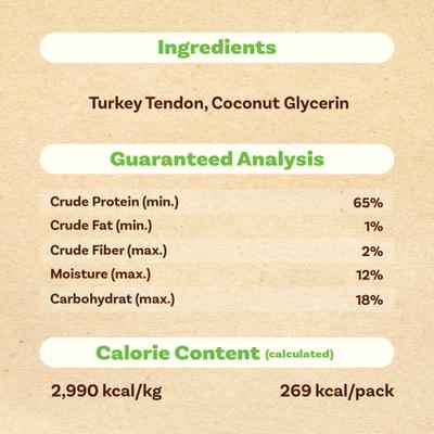 Show full view: AFreschi Natural Turkey Tendon Bone Natural Dog Chew Treat, Medium, 3 count slide 8 of 9