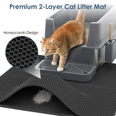 Show full view: LovMor Metal Cat Litter Box with Scatter Shield & Scoop, X-Large: 23.5 x 15.6 x 12-in slide 5 of 8