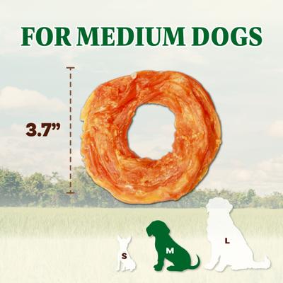 Show full view: AFreschi Natural Turkey Tendon Ring Natural Dog Chew Treat, Medium, 3 count slide 3 of 9