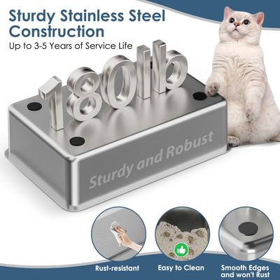 Show full view: LovMor Multi-Function Covered Cat Litter Box with Scatter Shield & Scoop, X-Large: 23.5 x 15.6 x 17-in slide 7 of 8