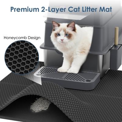 Show full view: LovMor Multi-Function Covered Cat Litter Box with Scatter Shield & Scoop, X-Large: 23.5 x 15.6 x 17-in slide 5 of 8