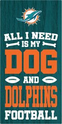 Fan Creations Miami Dolphins All I Need Is My Dog & Football Wall Decor, 6 x 12-in