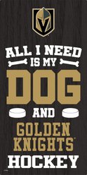 Fan Creations Golden Knights All I Need Is My Dog & Football Wall Decor, 6 x 12-in