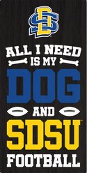 Fan Creations South Dakota State University All I Need Is My Dog & Football Wall Decor, 6 x 12-in