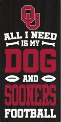 Fan Creations University of Oklahoma All I Need Is My Dog & Football Wall Decor, 6 x 12-in
