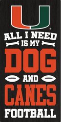 Fan Creations University of Miami All I Need Is My Dog & Football Wall Decor, 6 x 12-in