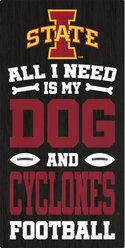 Fan Creations Iowa State All I Need Is My Dog & Football Wall Decor, 6 x 12-in