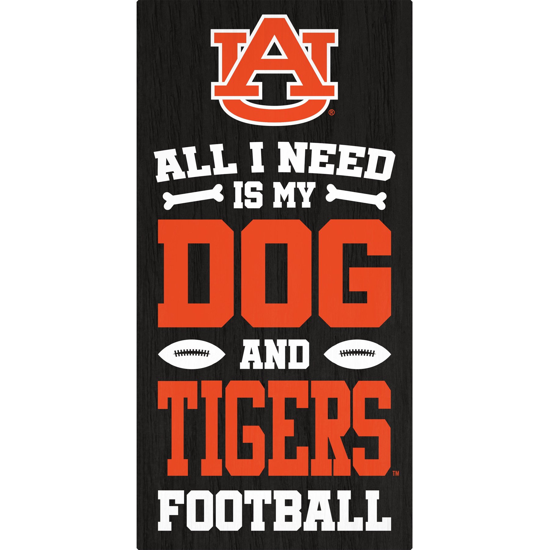 Fan Creations Auburn University All I Need Is My Dog & Football Wall Decor, 6 x 12-in