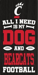 Fan Creations University of Cincinnati All I Need Is My Dog & Football Wall Decor, 6 x 12-in
