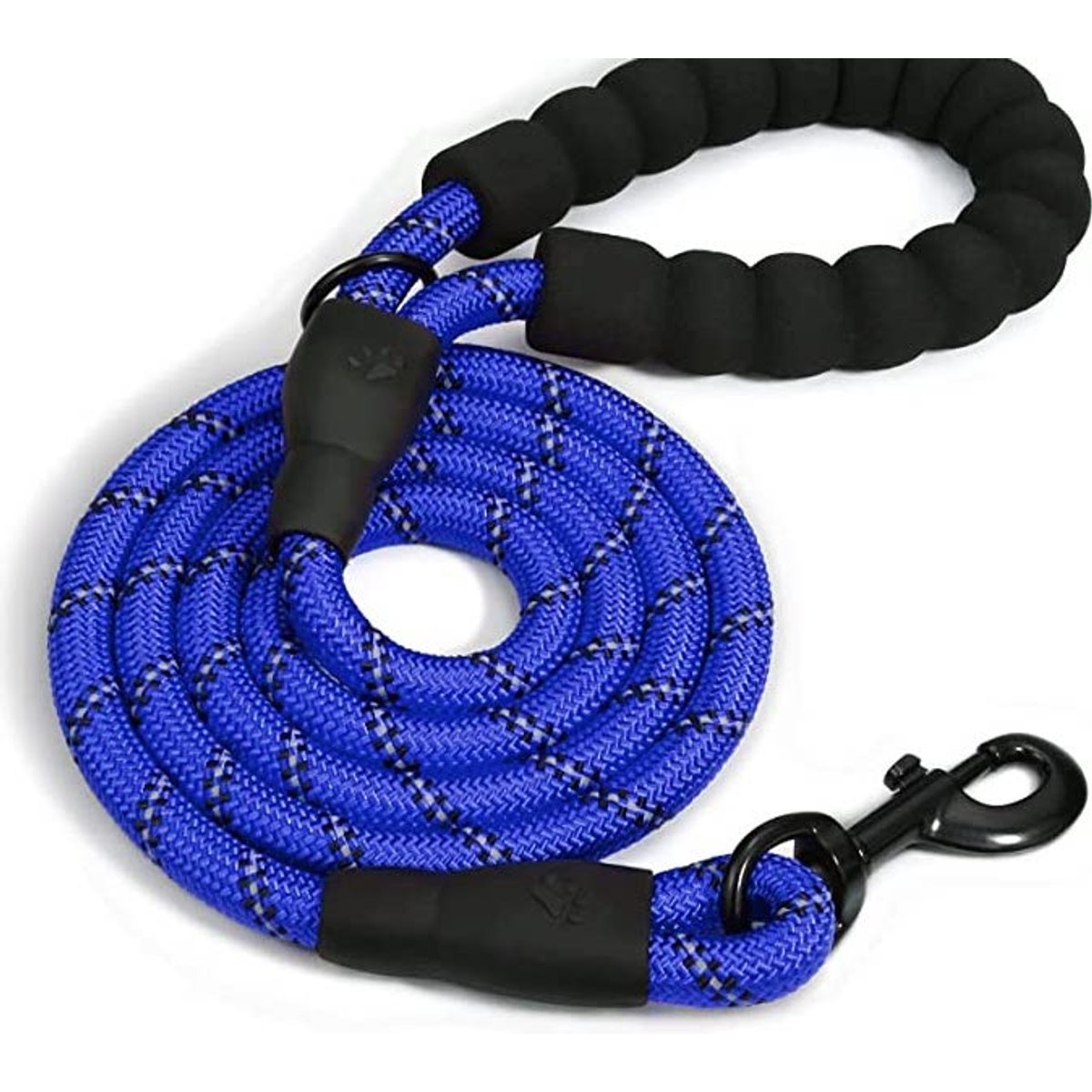 Doggy Tales Braided Rope Reflective Dog Leash, 15-ft long, Navy