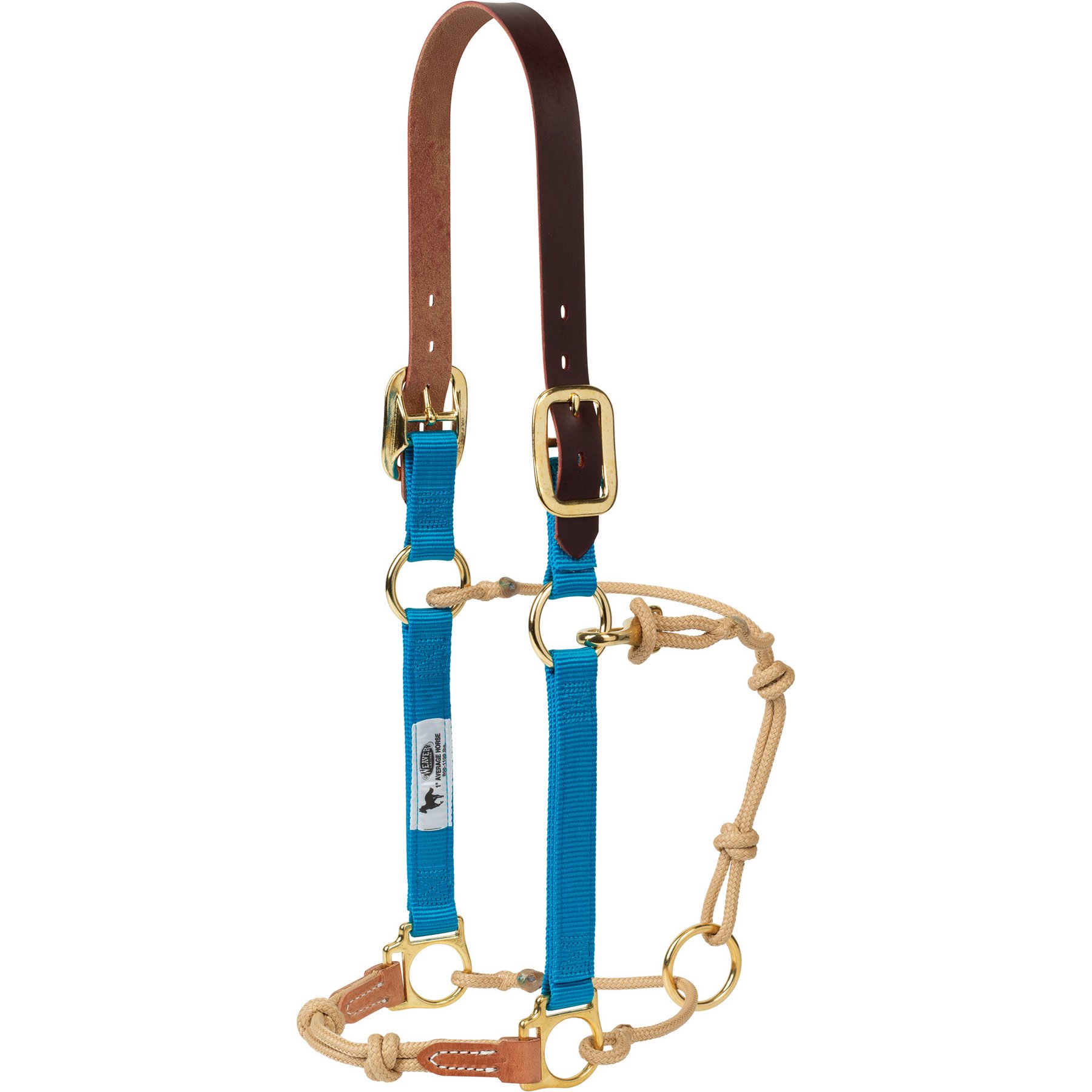 Weaver Equine Breakaway Horseman's Halter, Hurricane Blue/Tan, Small