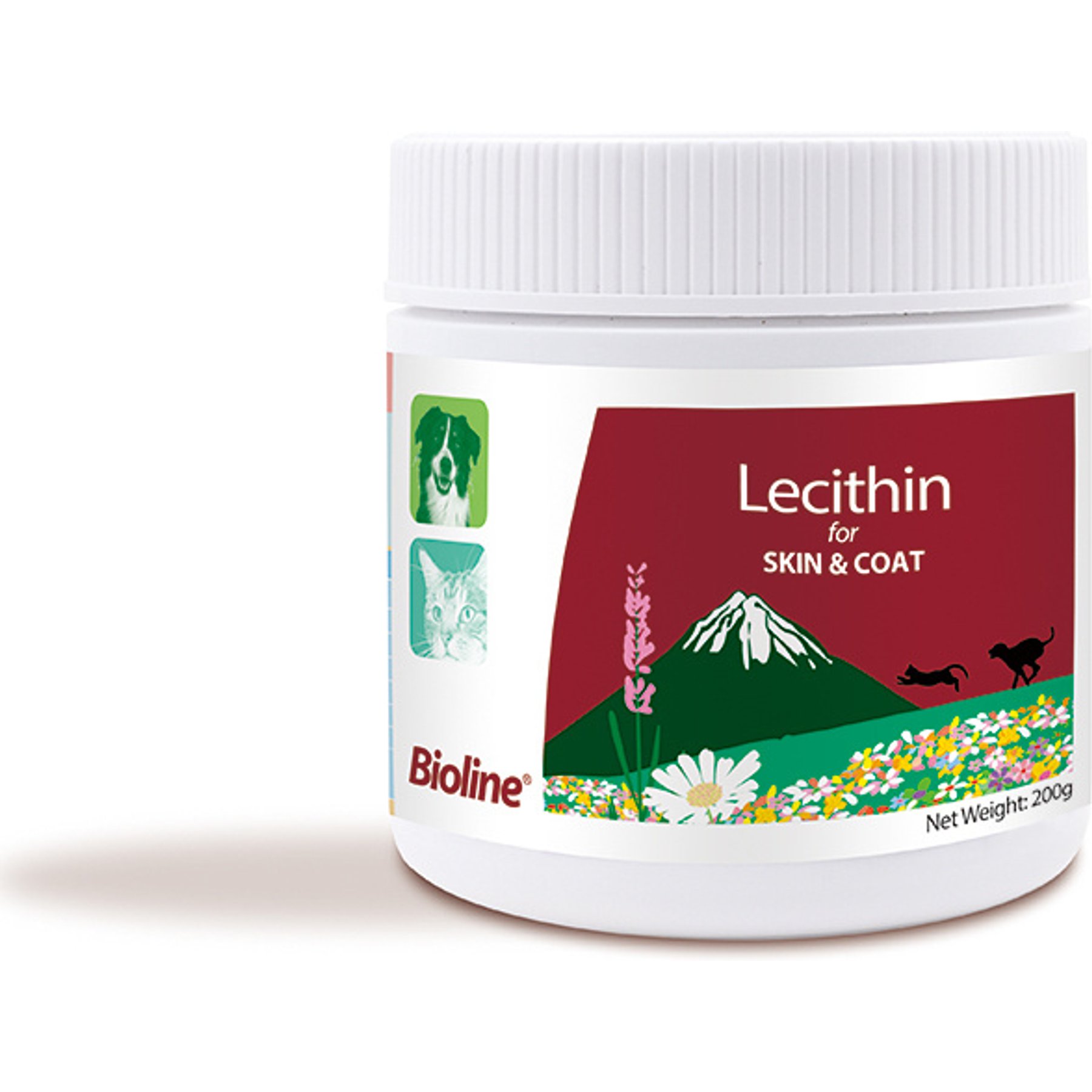 Bioline Lecithin Duck & Chicken Flavored Granules Skin & Coat Supplement for Dogs & Cats, 7.1-oz jar