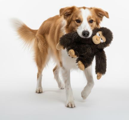 Show full view: Playology Banana Scented Monkey Plush Squeaky Dog Toy slide 3 of 6