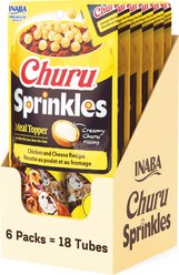 Inaba Churu Sprinkles Chicken & Cheese Recipe Grain-Free Soft & Chewy Dog Treats, 0.35-oz tube, 18 count