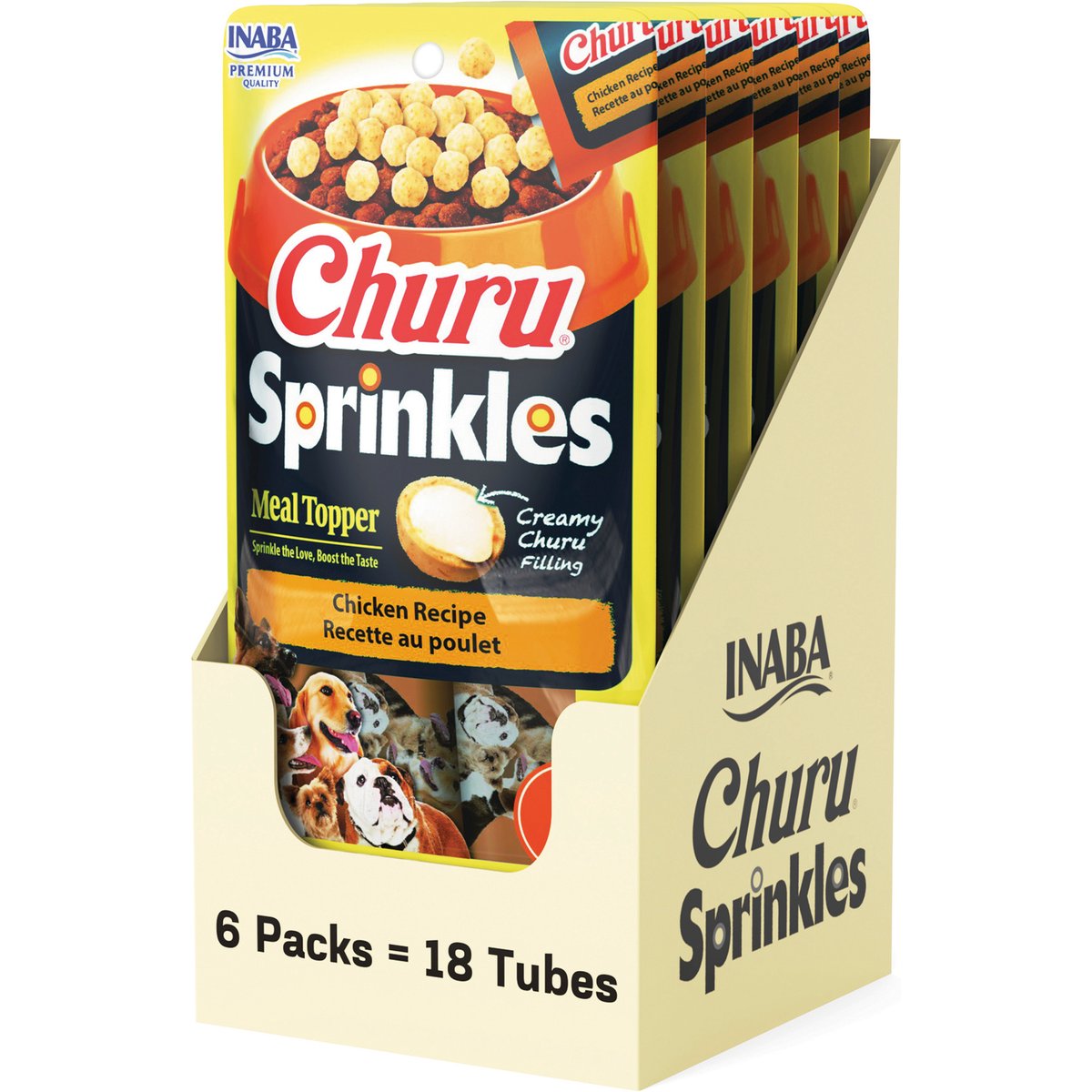 Inaba Churu Sprinkles Chicken Recipe Grain-Free Soft & Chewy Dog Treats, 0.35-oz tube, 18 count