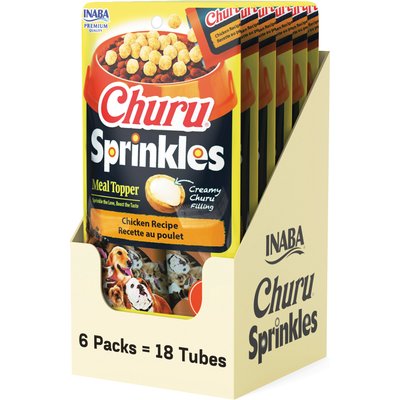 Inaba Inaba Churu Sprinkles Chicken Recipe Grain-Free Soft & Chewy Dog Treats, 0.35-oz tube, 18 count