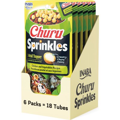Inaba Inaba Churu Sprinkles Chicken & Vegetable Recipe Grain-Free Soft & Chewy Dog Treats, 0.35-oz tube, 18 count