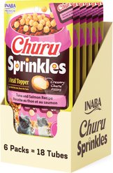 Inaba Churu Sprinkles Tuna & Salmon Recipe Grain-Free Cat Treats, 0.35-oz tube, 18 count