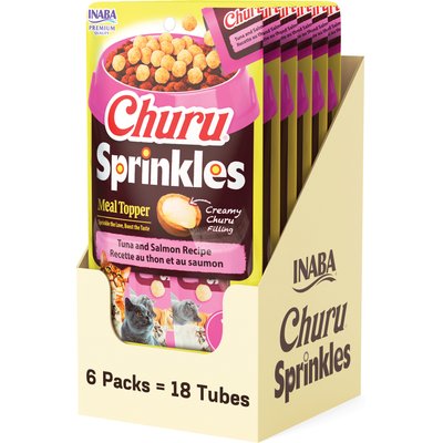 Inaba Inaba Churu Sprinkles Tuna & Salmon Recipe Grain-Free Cat Treats, 0.35-oz tube, 18 count