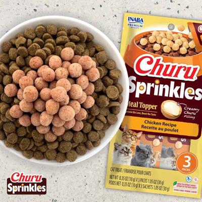 Show full view: Inaba Churu Sprinkles Tuna Recipe Grain-Free Cat Treats, 0.35-oz tube, 18 count slide 4 of 8