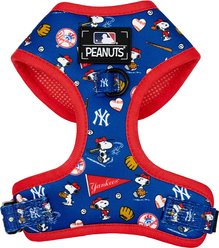 Sassy Woof MLB x Peanuts New York Yankees Adjustable Dog Harness, Small: 16 to 21-in chest