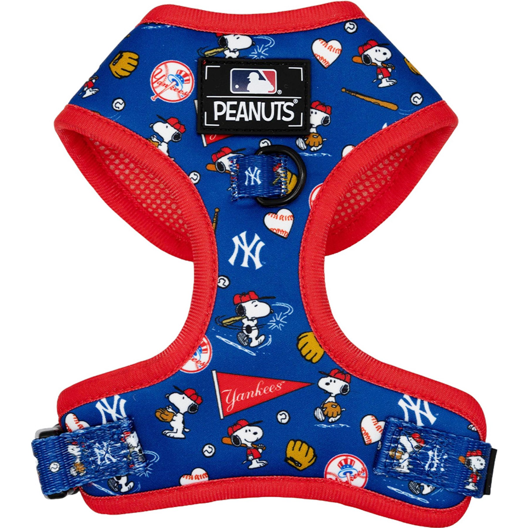 Sassy Woof MLB x Peanuts New York Yankees Adjustable Dog Harness, Large: 22 to 33-in chest