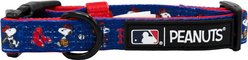 Sassy Woof MLB x Peanuts Boston Red Sox Dog Collar, Large: 26-in neck, 1-in wide slide 2 of 5