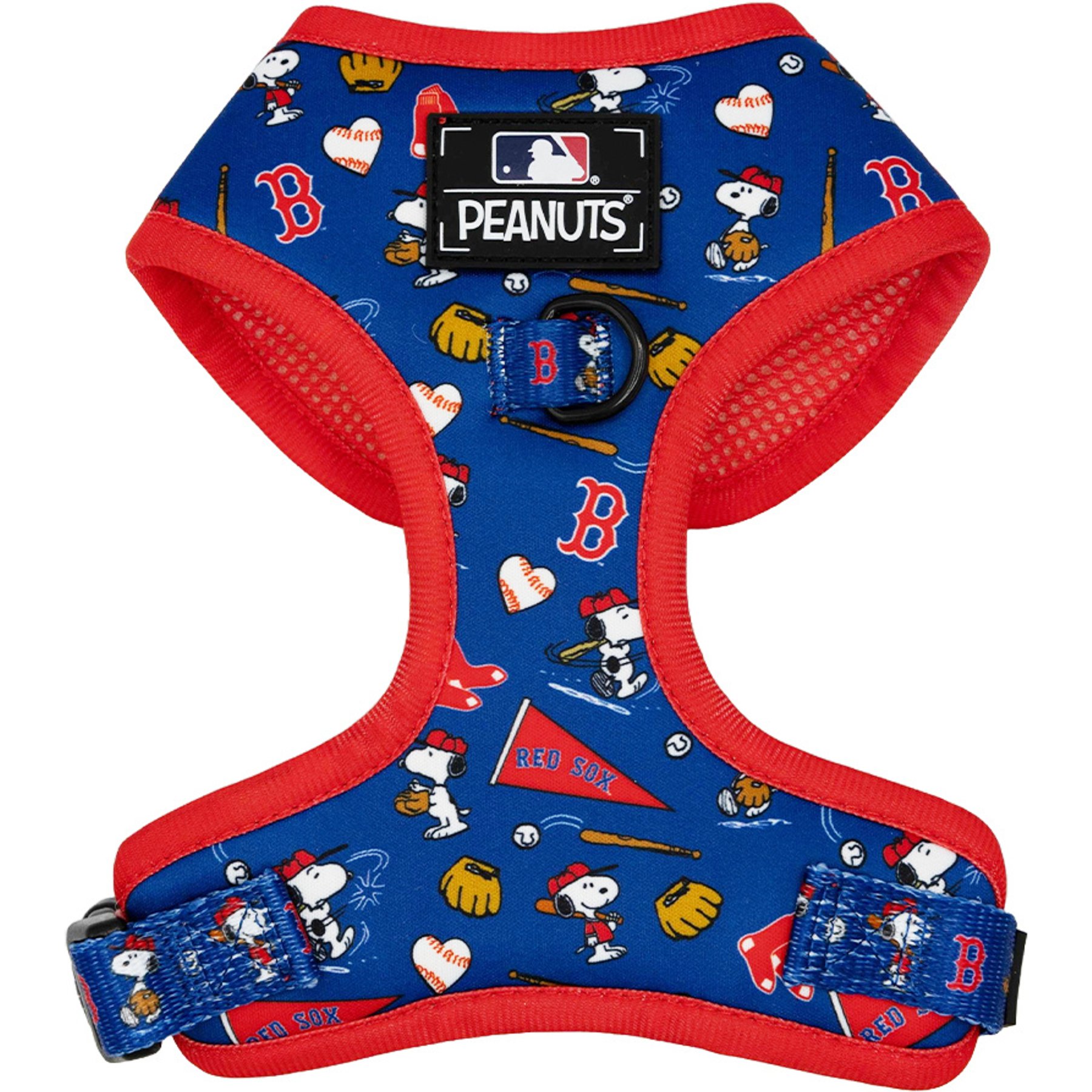 Sassy Woof MLB x Peanuts Boston Red Sox Adjustable Dog Harness, Medium: 18 to 25-in chest