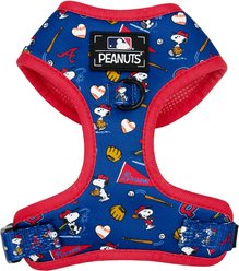 Sassy Woof MLB x Peanuts Atlanta Braves Adjustable Dog Harness, X-Small: 14 to 19-in chest