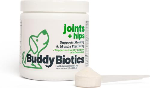 Show full view: BuddyBiotics Joints + Hips Powder Supplement for Dogs, 108-g jar slide 6 of 9