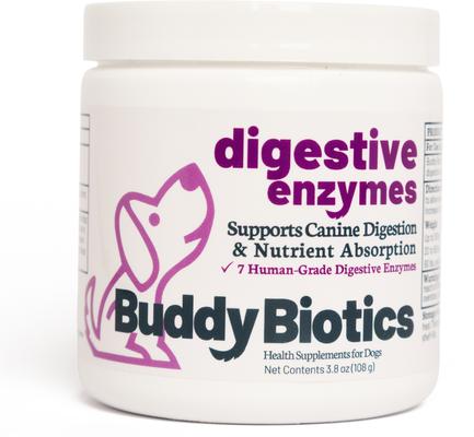 Show full view: BuddyBiotics Digestive Enzymes Powder Supplement for Dogs, 108-g jar slide 3 of 7