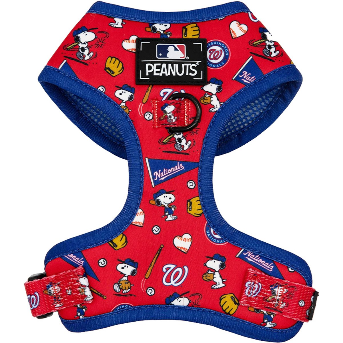 Sassy Woof MLB x Peanuts Washington Nationals Adjustable Dog Harness, X-Small: 14 to 19-in chest